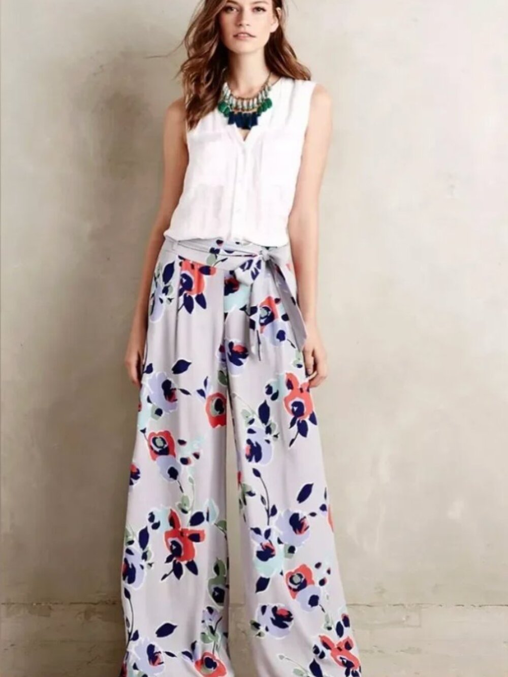 Anthropologie Elevenses Ambrosia Floral wide-leg pant - size 2
